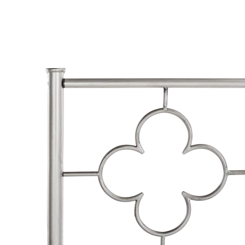 SAFAVIEH Bedding Morris Lattice Metal Queen Size Bed - Antique Silver