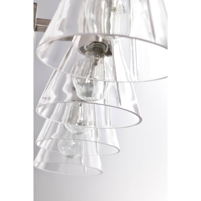Gianna 4 Light Vanity Brushed Nickel Finish Clear Glass - Brushed Nickel