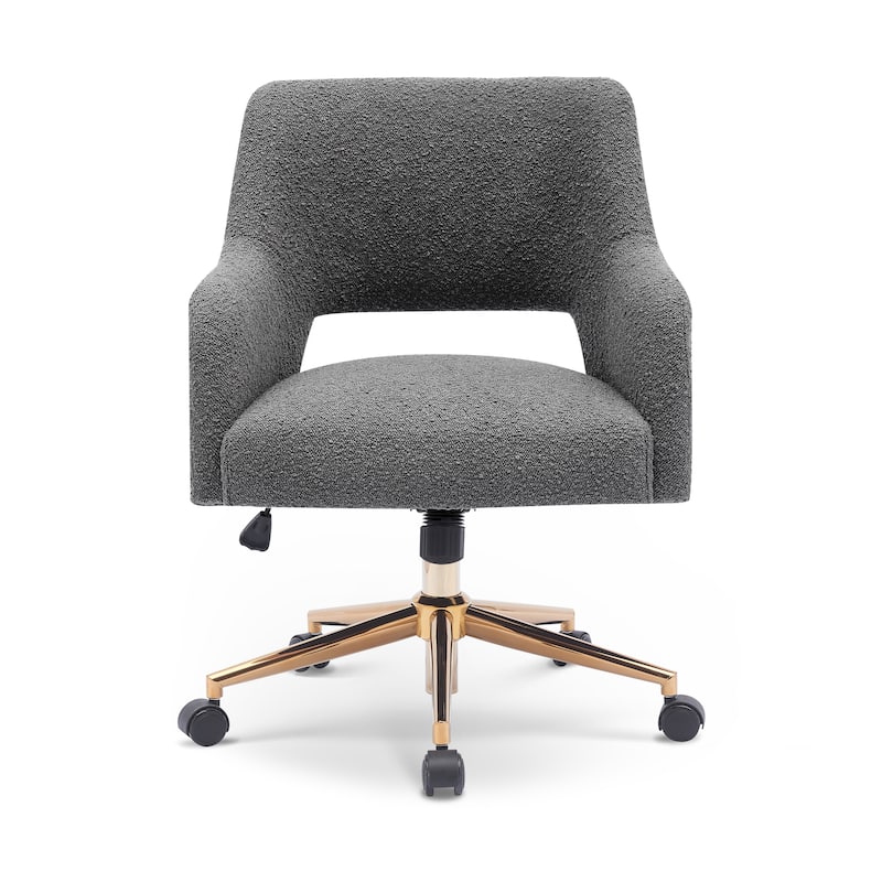 Boucle Upholstered Office/ Desk Chair - Swivel/ Adjustable Height