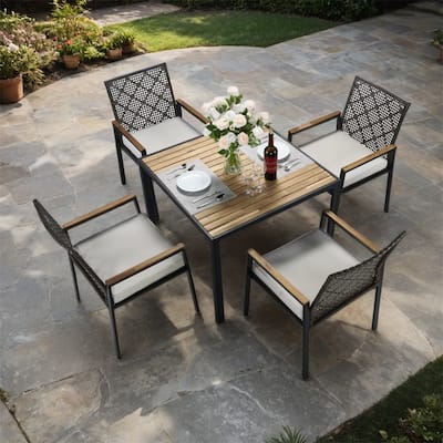 All Weather 5-Piece Patio Dining Table Sets,Patio Conversation Set