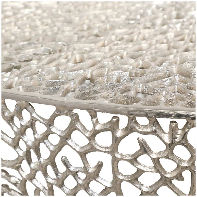 Aluminum Metal Coral Abstract Coffee Table - Silver or Gold - Roche River Decor