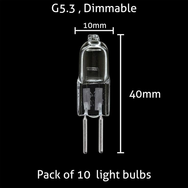 Dimmable HALOGEN LIGHT BULBS G5.3-110-20W ( 10 Pack ) - clear