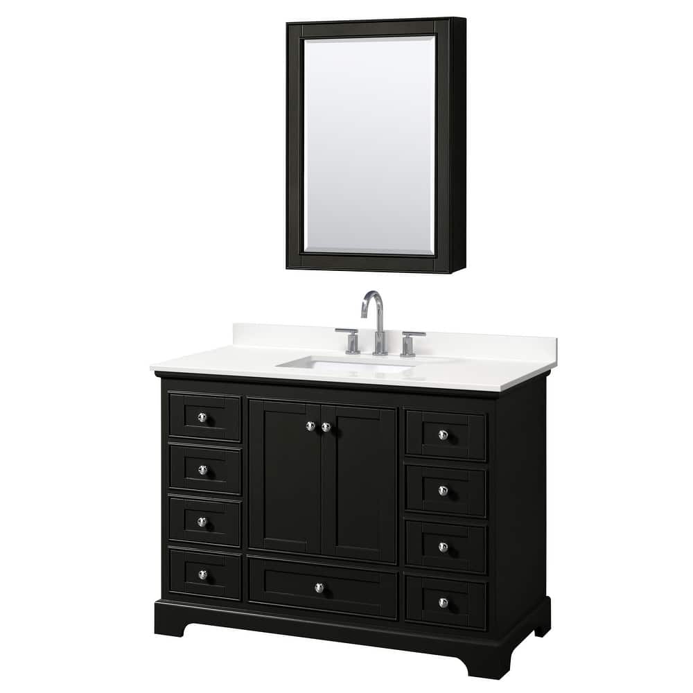 Deborah 48-inch Single Vanity, Quartz Top, Medicine Cabinet