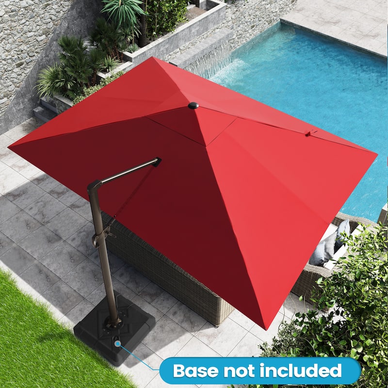 10 x 13 FT Luxury Outdoor Shade Canopy Patio Cantilever Offset Umbrella Aluminum with 360-degree Rotation