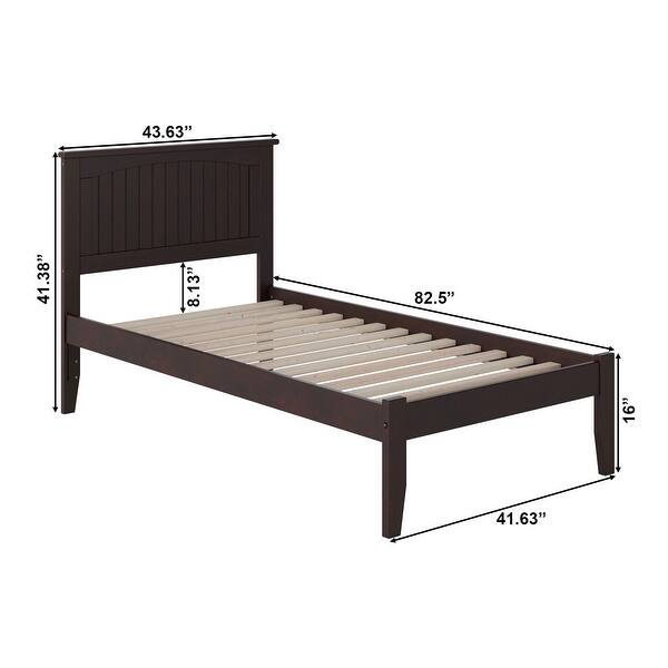 AFI Nantucket Twin XL Platform Bed with Charging Station in Espresso ...