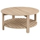 preview thumbnail 4 of 5, Fowler 1-Shelf Round Engineered Wood Coffee Table Natural