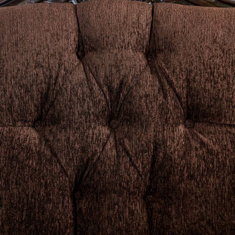 Dayaram Traditional Dark Brown Chenille Loveseat by Gracewood Hollow
