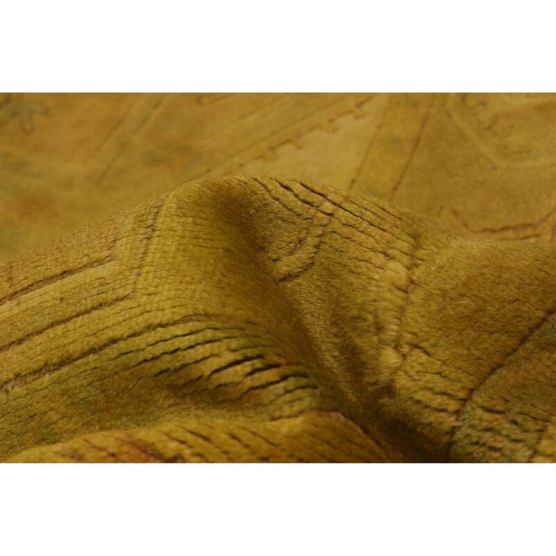 ECARPETGALLERY Hand-knotted Color Transition Dark Gold Wool Rug - 6'11 x 10'0