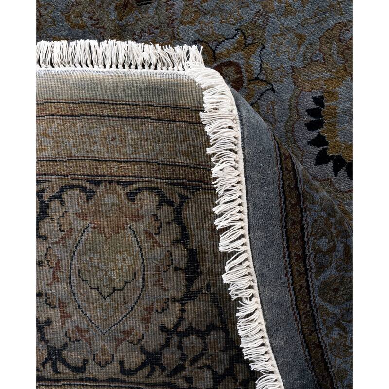 Overdyed One-of-a-Kind Hand-Knotted Area Rug - Gray - 9' 1" x 9' 1"