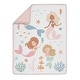 preview thumbnail 3 of 4, Sweet Jojo Designs Ocean Mermaids Girl 4p Nursery Crib Bedding Set Pink Teal Under the Sea Underwater Theme Fairytale Fish Blue