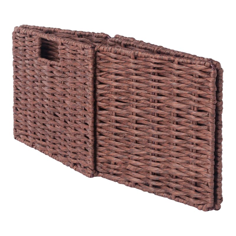 Tessa 2-Pc Small Woven Rope Basket Set, Foldable, Walnut