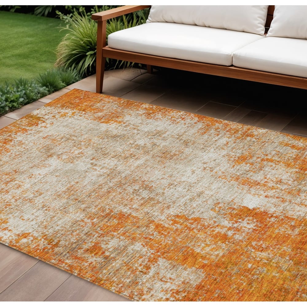 HomeRoots Abstract Transitional Rectangle Outdoor Rug
