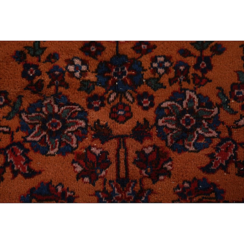 Orange Floral Sparta Turkish Area Rug Hand-Knotted Wool Carpet - 8'10"x 12'10"