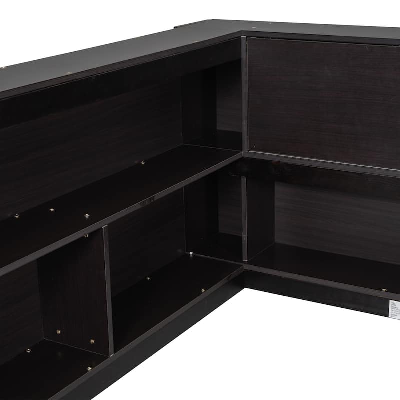 Floor Bed with L-shaped Bookcases and sliding doors