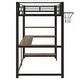 preview thumbnail 8 of 9, Twin Size Metal Loft Bed with Shelves, Funny Kids Bed Frame with Desk and Basketball Hoop