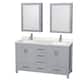 Option Gray / Giotto Quartz Top / Brushed Chrome Hardware