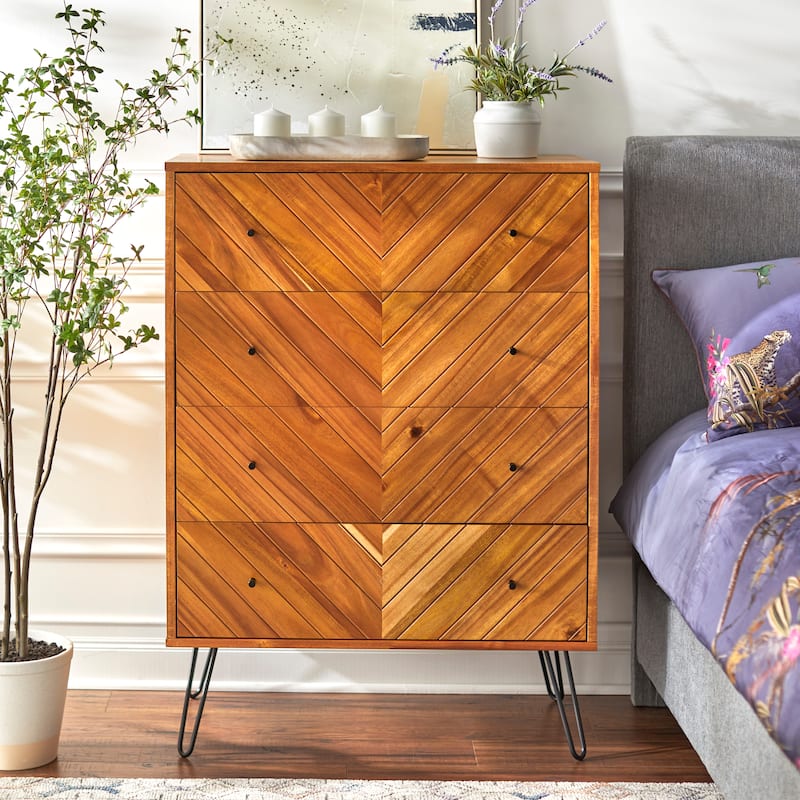 Lifestorey Alexandria 4-Drawer Chest - Rich Oak