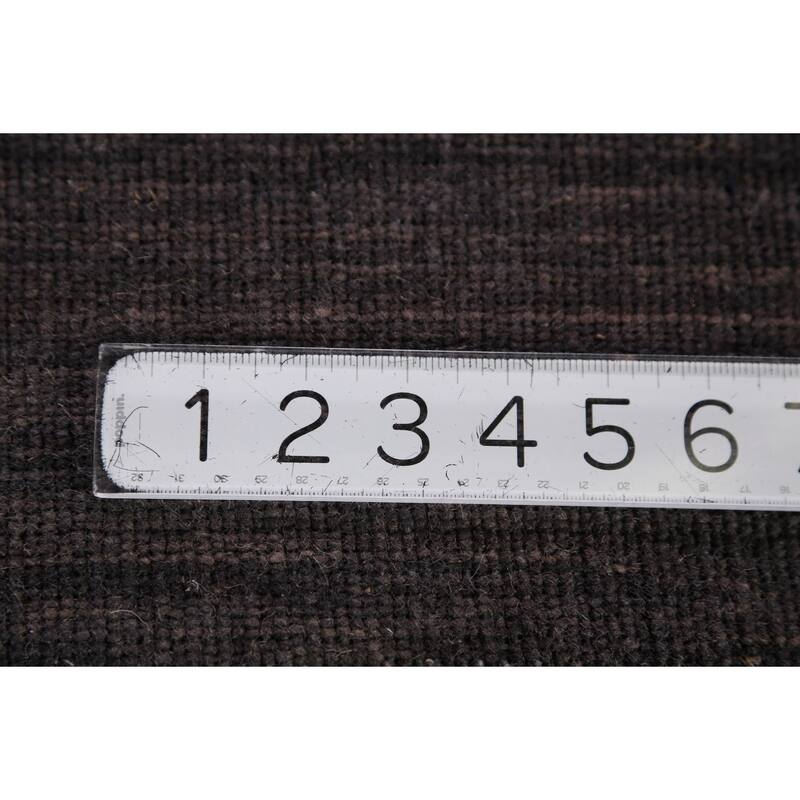 Dark Brown Gabbeh Oriental Area Rug Hand-Knotted Wool Carpet - 7'11" x 9'10"