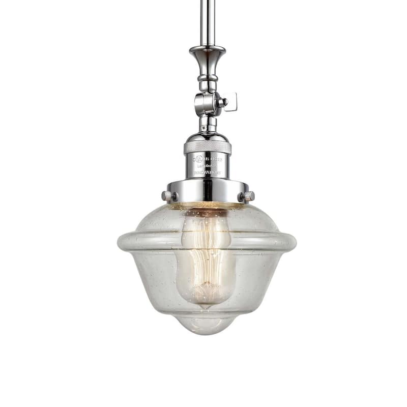 Innovations Lighting Small Oxford Single Light 8" Wide Mini Pendant - Polished Chrome / Seedy