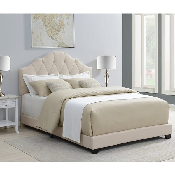 slide 2 of 14, Cream Queen One Box Saddle Back Bed