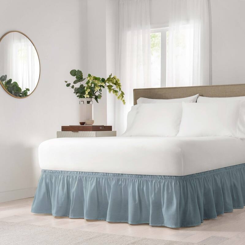 EasyFit Wrap Around Solid Ruffled Bed Skirt