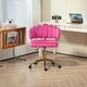 preview thumbnail 107 of 118, Velvet Home Office Desk Chair, Height Adjustable Task Chair, Armless Single Chair with Wheels, 360° Swivel Vanity Chair - N/A