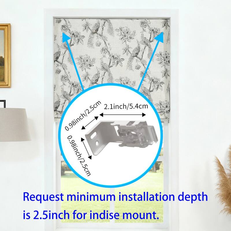 Peacock Print Linen Blend 100%Blackout Roman Shade