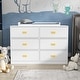 preview thumbnail 10 of 13, Dresser 6 Drawers With Baby Changing Table In White/Grey Golden Handle - 45.1"W
