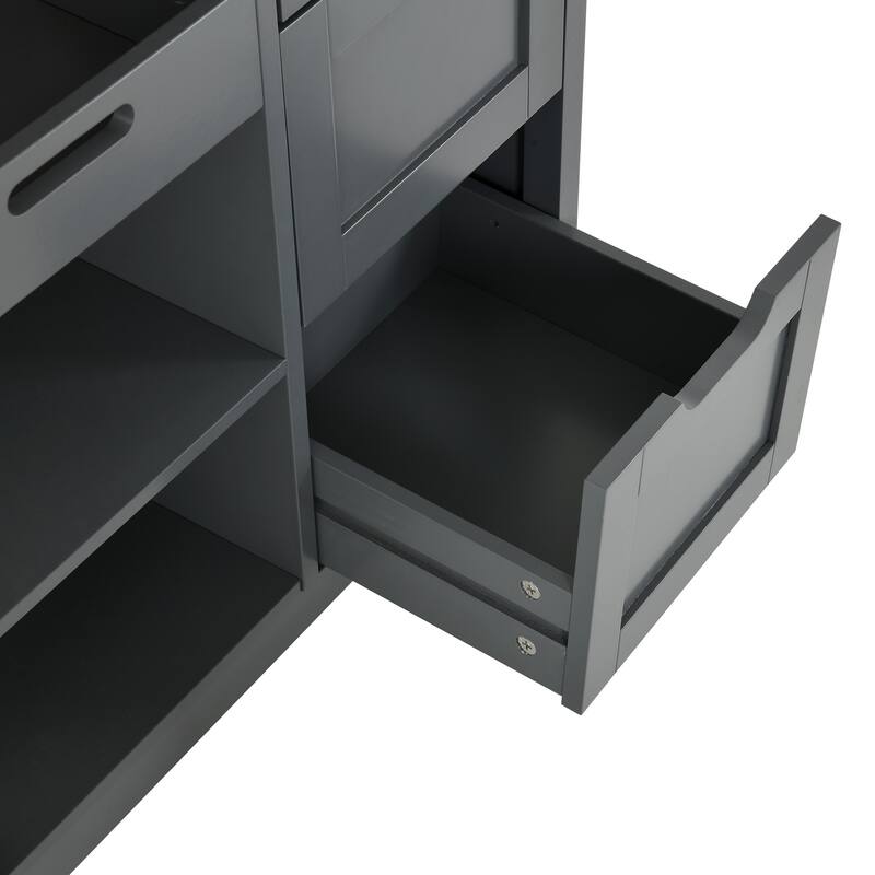 Kitchen Island Cart with Storage, Rolling Kitchen Island e on Wheels with Worktop