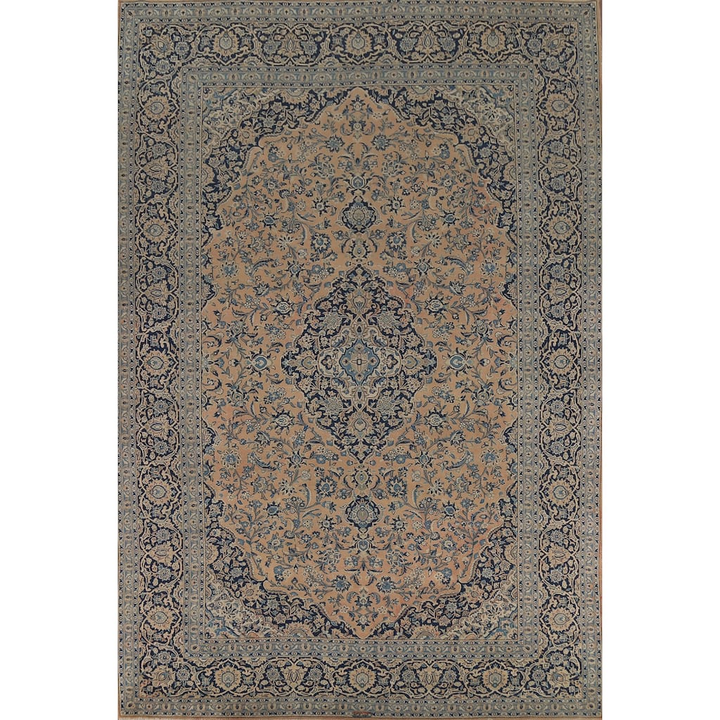 Traditional Floral Najafabad Persian Vintage Rug Handmade Wool Carpet - 9'0"x 13'0"