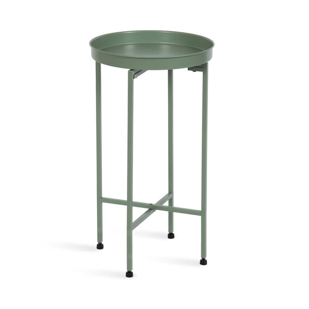 Kate and Laurel Celia Round Foldable Metal Accent Table - 14x14x26