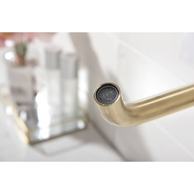Wall Mounted Bathroom Sink Single Handle Faucet with Pop Up Drain, Silent Splash Proof, No Overflow, Easy Clean