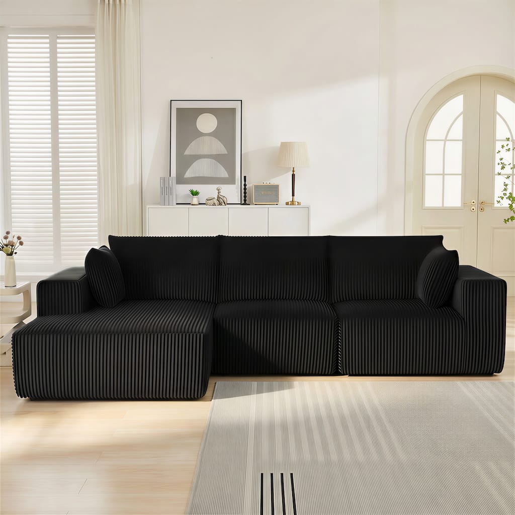 Modular Sectional Sofa, Cloud L-Shaped Couch with Deep Seats and Chaise, Upholstered Boneless Modular Couch