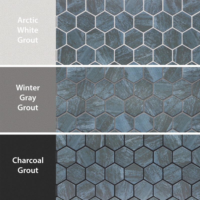 Merola Tile Cassis 2" Hex Black 11-1/8" x 12-5/8" Porcelain Floor and Wall Tile