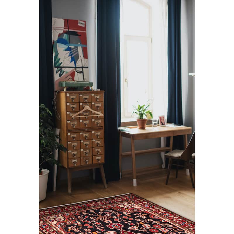 ECARPETGALLERY Hand-knotted Anadol Dark Navy Wool Rug - 4'7 x 7'2