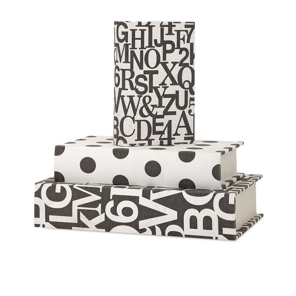 IMAX Home 96417-3 Margie MDF Book Boxes - Set of 3 - Black