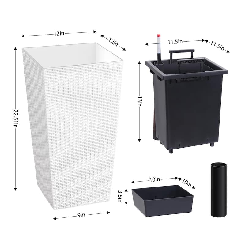 23 inch Tall Outdoor＆Indoor Planter Pots of 2