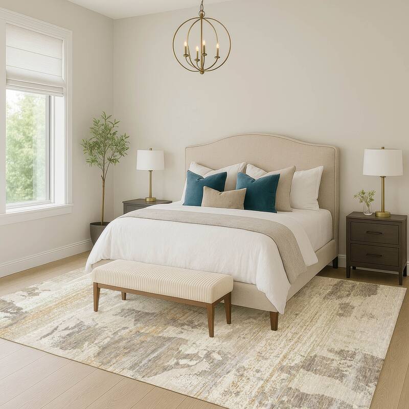 Machine Washable Indoor/ Outdoor Chic Veta Chantille Rug