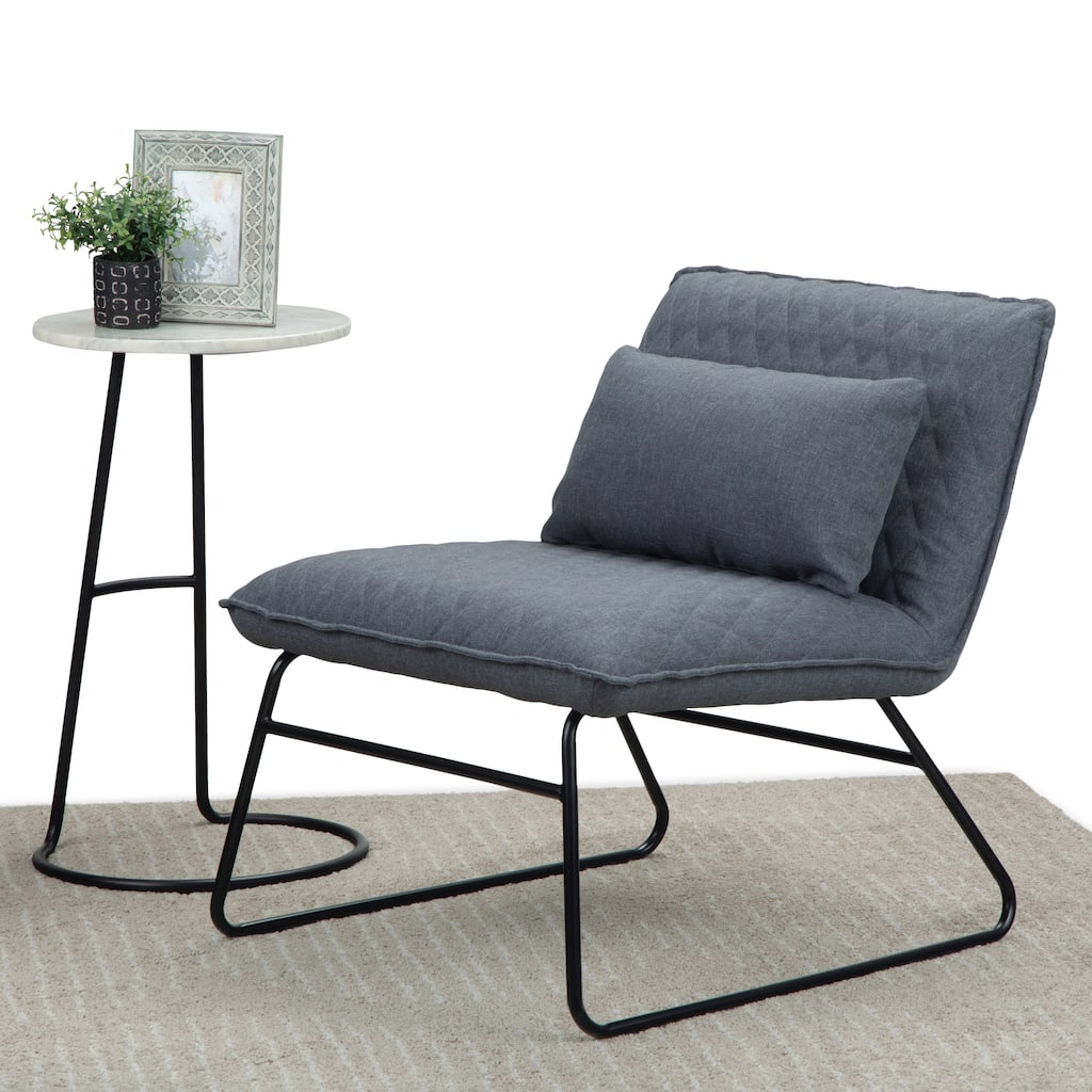 WYNDENHALL Cohan 25 inch Wide Modern Accent chair with Lumbar Pillow - 25.2 x 28.7 x 28