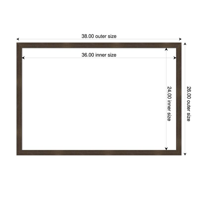 Amanti Art Woodgrain Stripe Blonde Framed Dry Erase Magnetic Board - 38 x 26 in - Woodgrain Stripe Chocolate