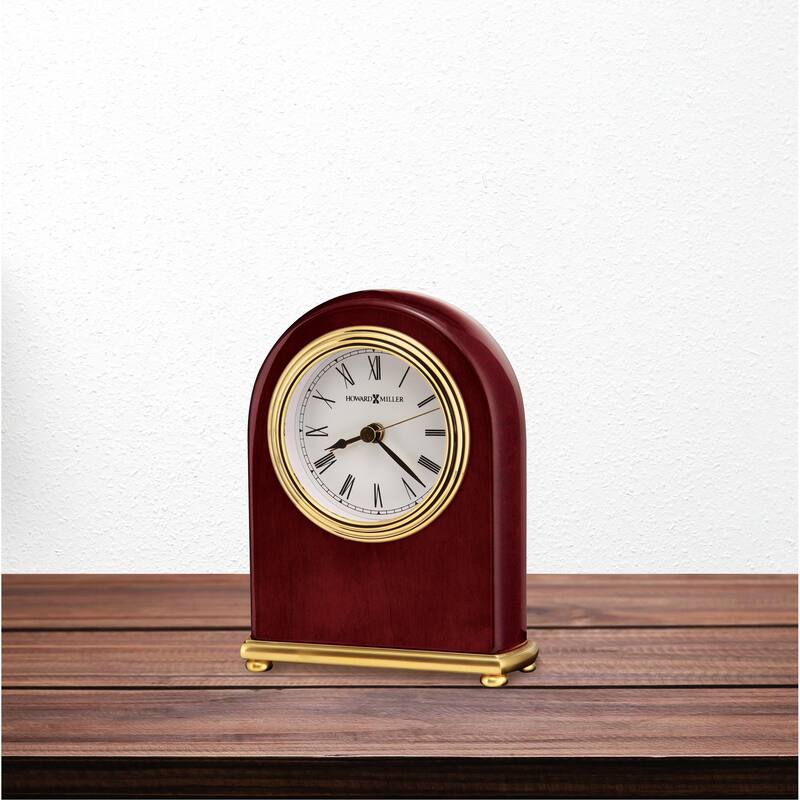 Howard Miller Rosewood Arch Vintage Mid-Century Modern Mantel Clock