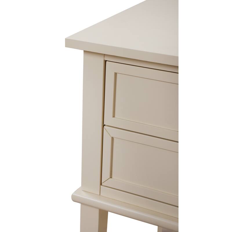 Beige Nightstand 28x22x16 Contemporary Bedside Table with Open Shelf Storage, Neutral Modern Accent for Bedroom Decor