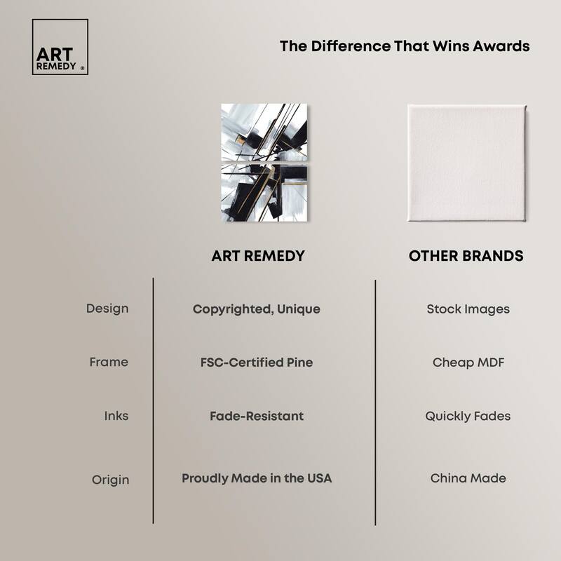 Interlocking Black Canvas Set of 2 by Art Remedy, Gallery Wrapped