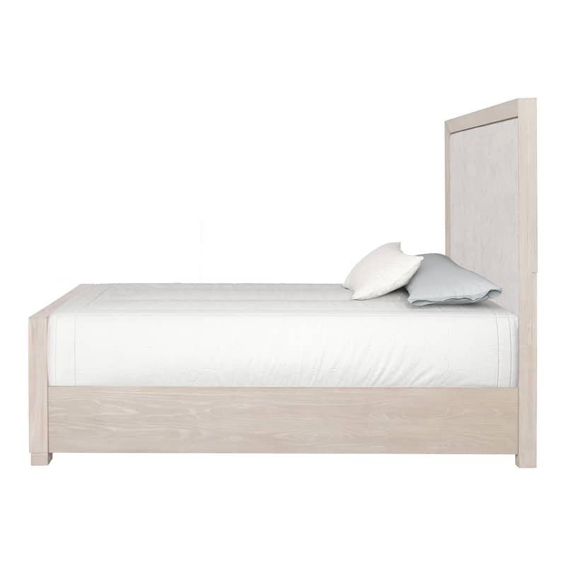 Furniture of America Durem II Modern 2-Piece Solid Wood Panel Bedroom Set with Oversized Nightstand