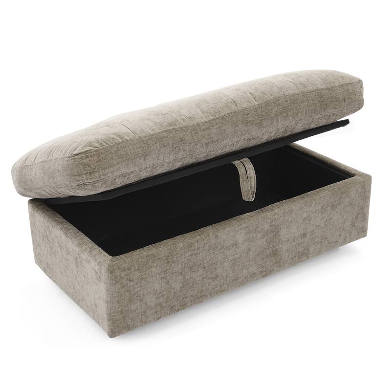 Double Recliner Chair with Adjustable Backrest, Storage Ottoman, USB Port & Phone Stand