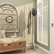 preview thumbnail 8 of 16, Gray Wood Vintage Style 12 Hook Scroll Coat Rack with Black Metal Hooks