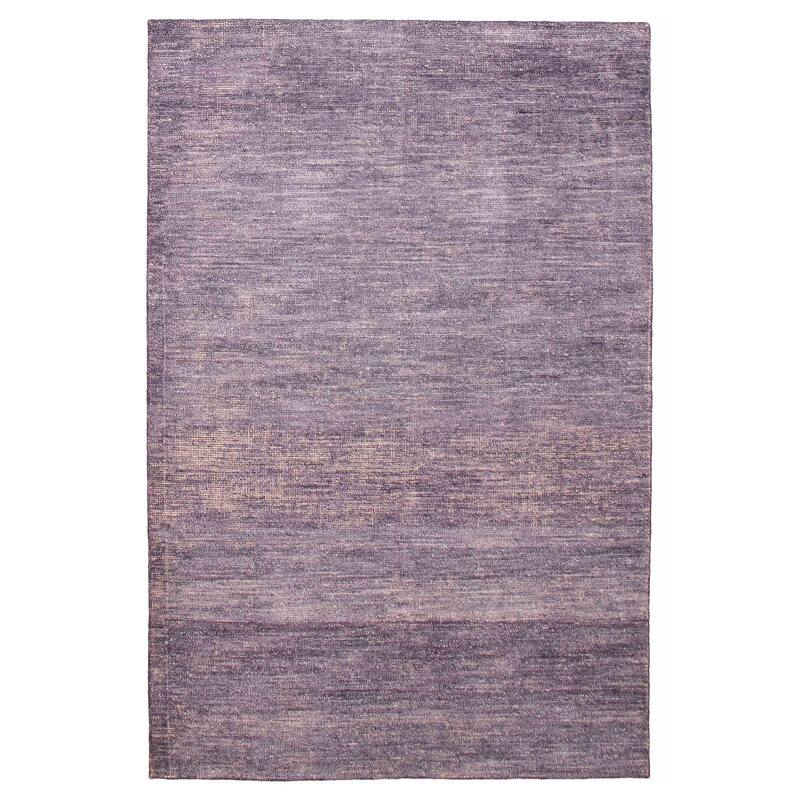 ECARPETGALLERY Hand-knotted Loreto Purple Silk Rug - 5'9 x 8'10 - Purple - 5'9 x 8'10