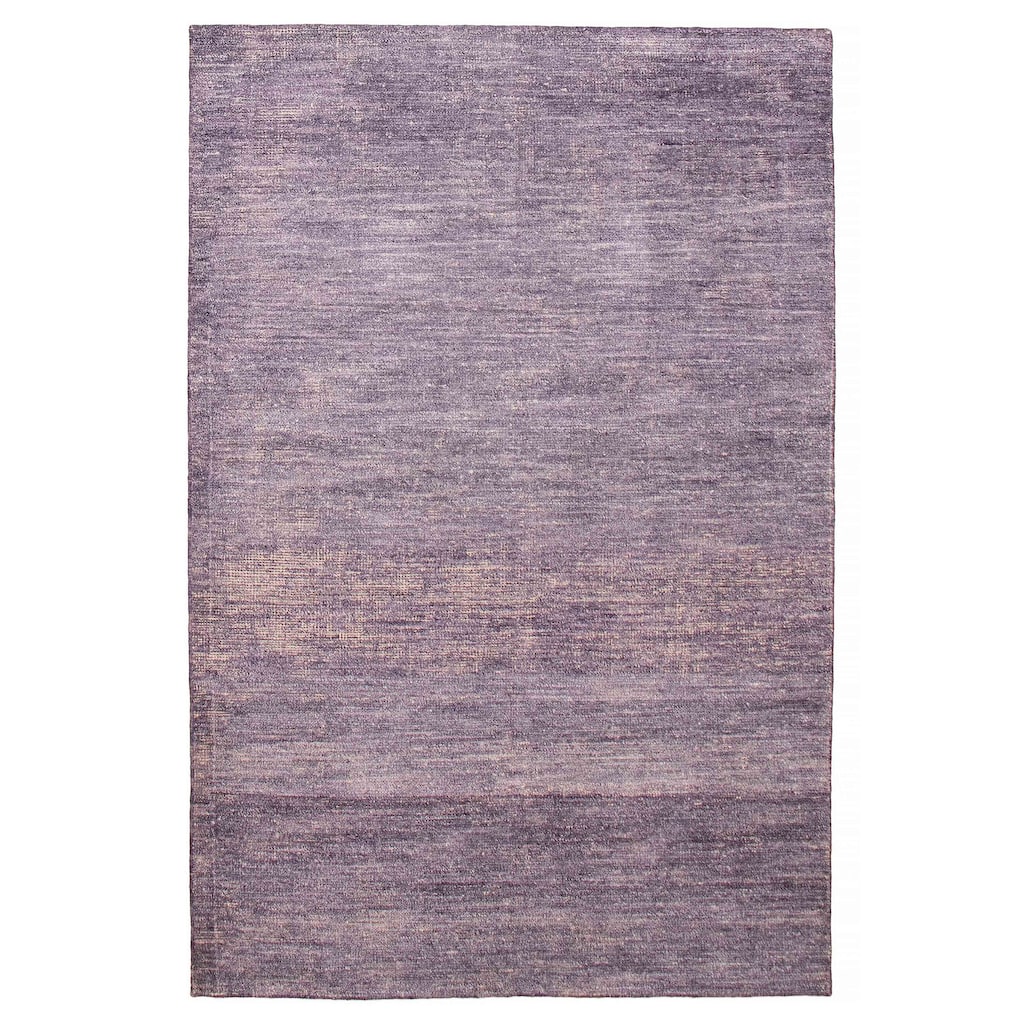 ECARPETGALLERY Hand-knotted Loreto Purple Silk Rug - 5'9 x 8'10