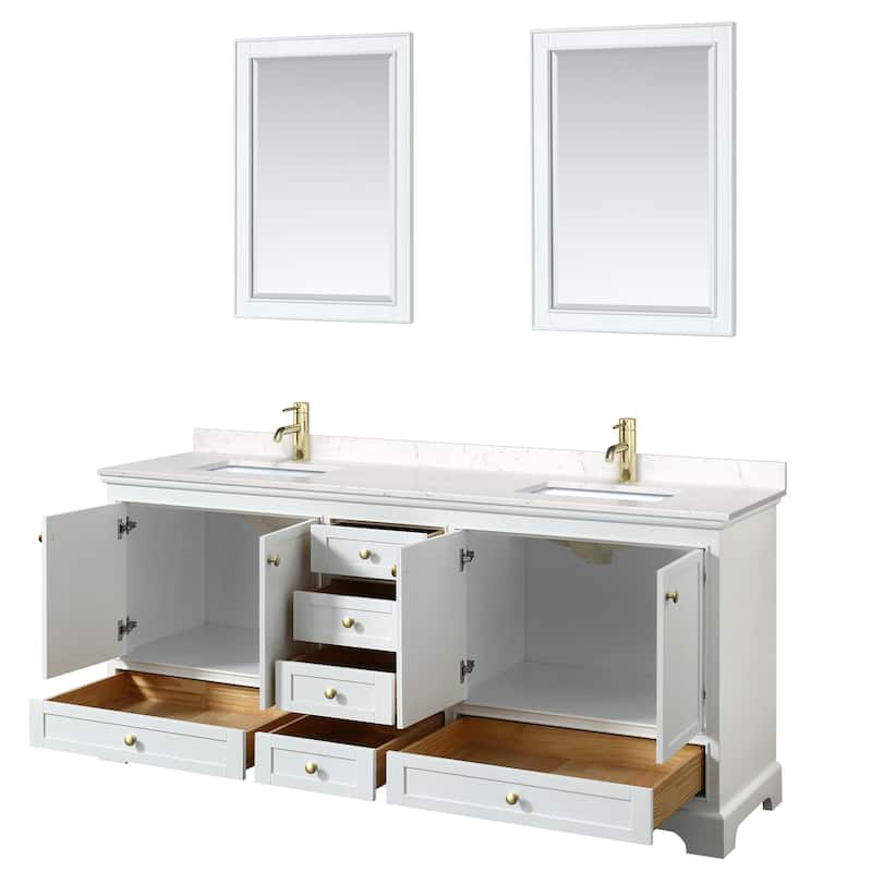 Wyndham Collection Deborah 80" Free Standing Double Vanity Set with