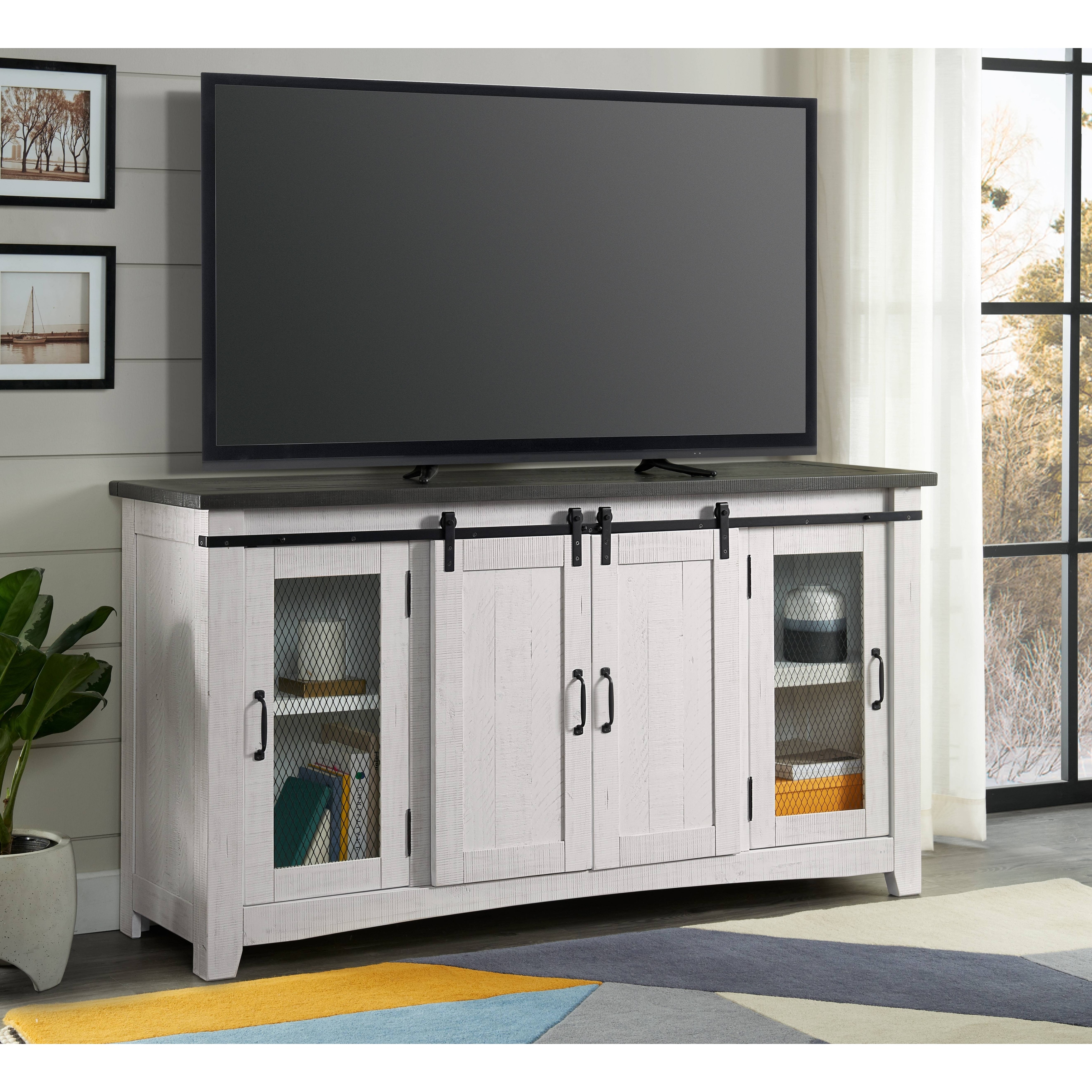 White rustic on sale tv stand